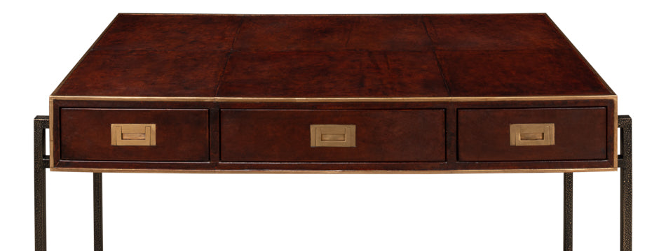 Old Brown Leather Desk