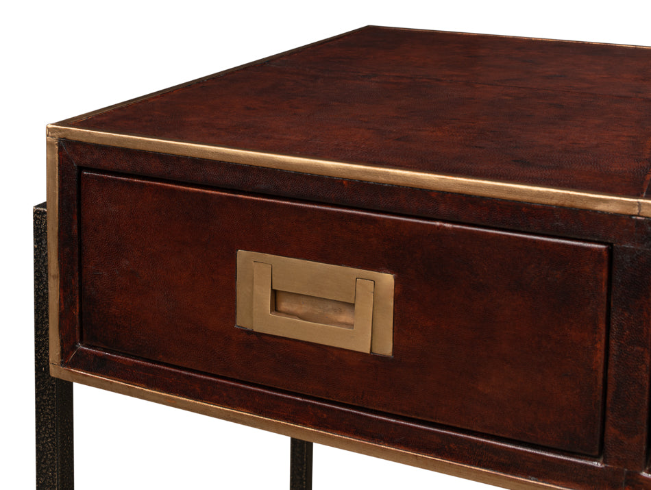 Old Brown Leather Desk