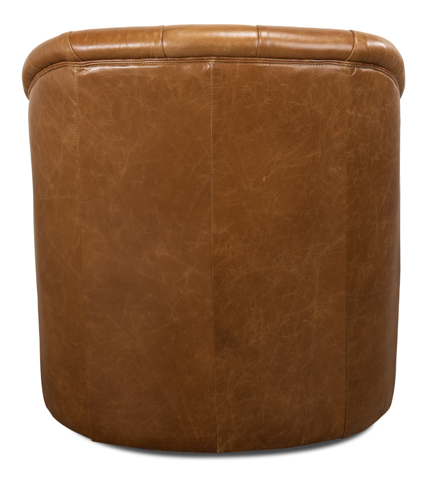Coolidge Leather Swivel Chair Cuba Brn