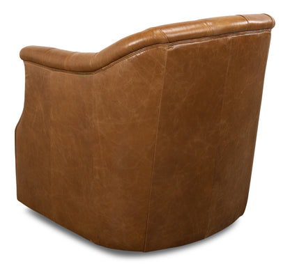 Coolidge Leather Swivel Chair Cuba Brn