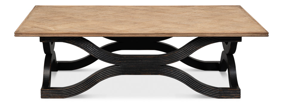 Wavy Coffee Table Antique Black