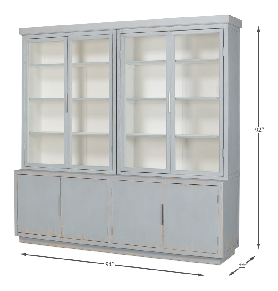 Maldives 4 Door Bookcase Eros Blue