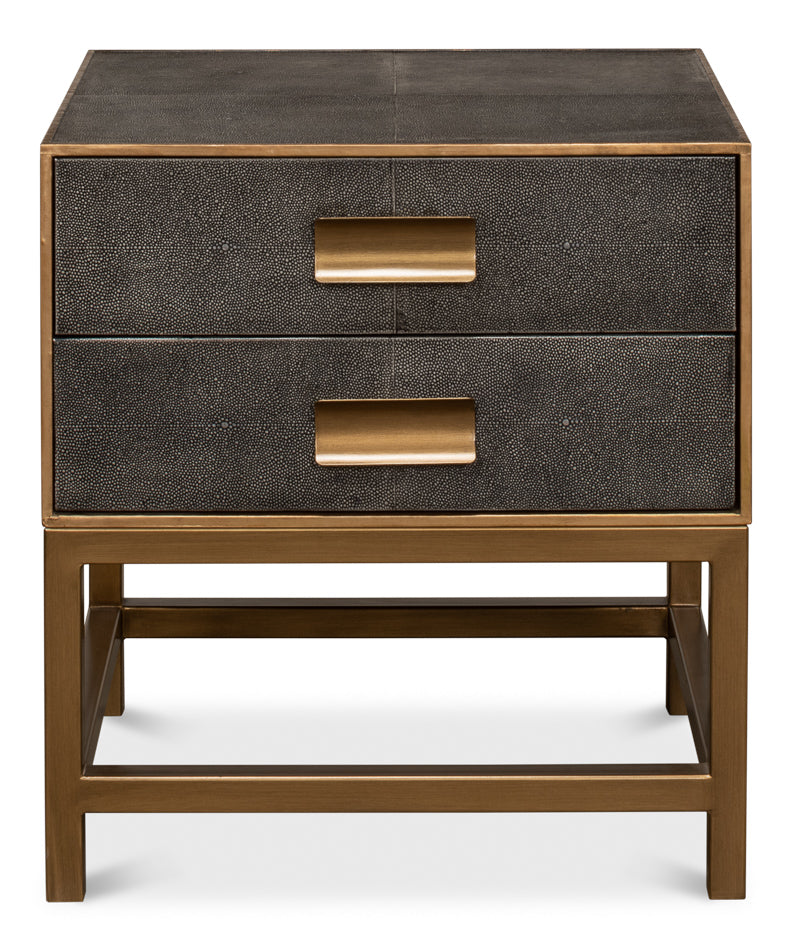 Gideon Shagreen Side Table Antique Grey