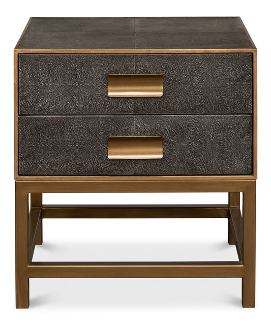 Gideon Shagreen Side Table Antique Grey