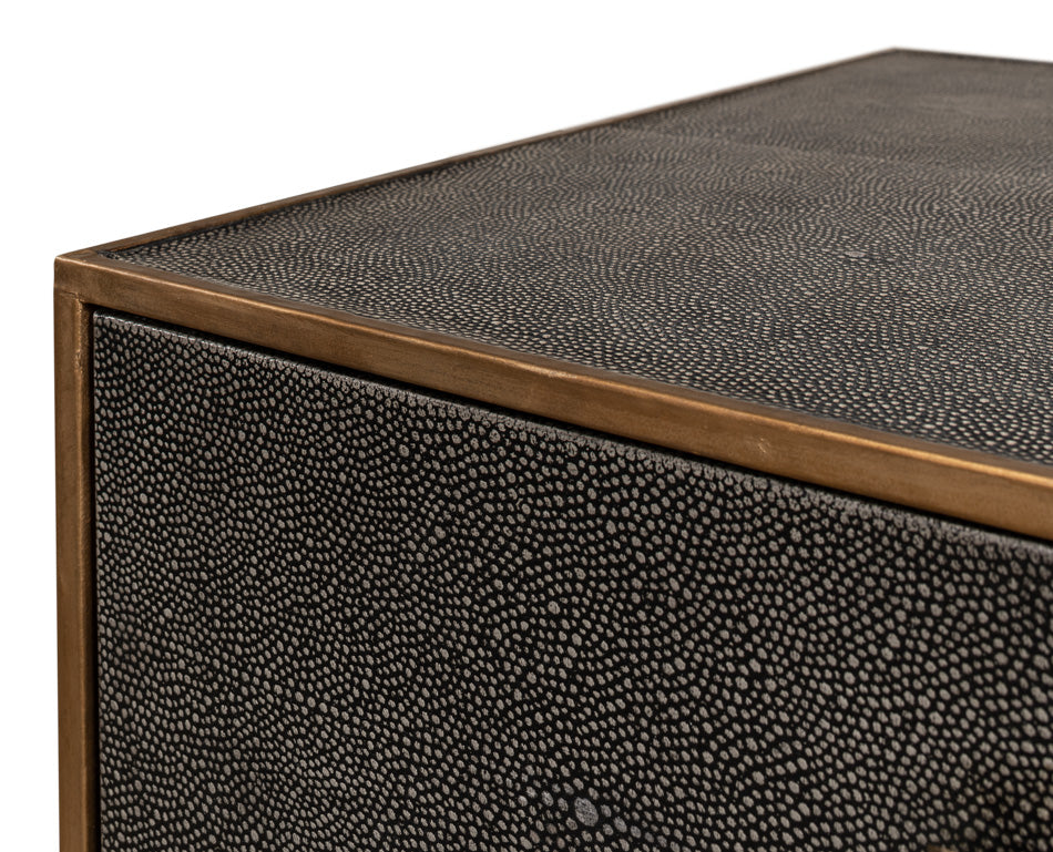 Gideon Shagreen Side Table Antique Grey