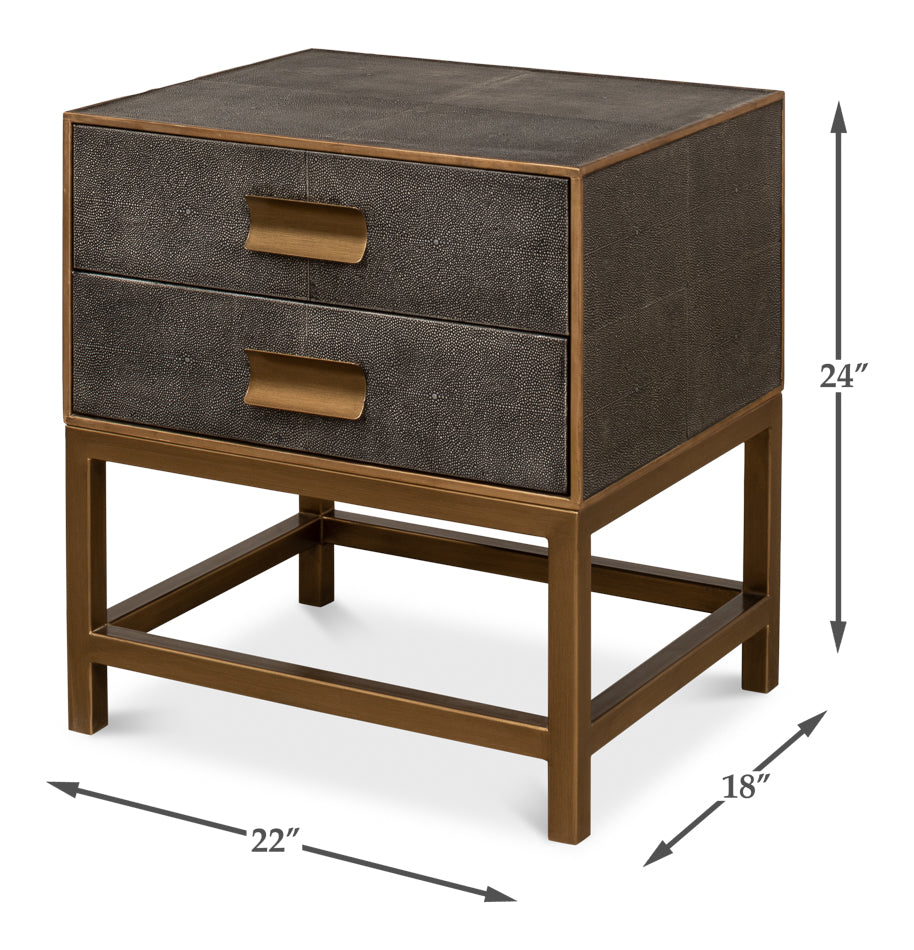 Gideon Shagreen Side Table Antique Grey