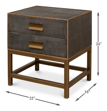 Gideon Shagreen Side Table Antique Grey