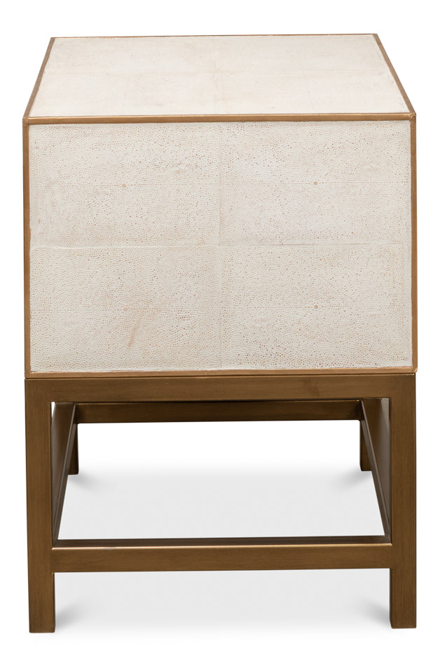 Gideon Shagreen Side Table Osprey White