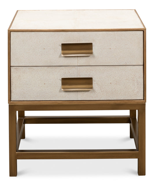 Gideon Shagreen Side Table Osprey White