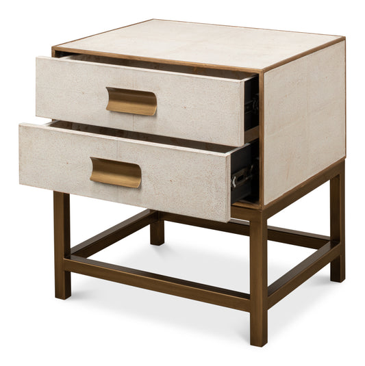 Gideon Shagreen Side Table Osprey White