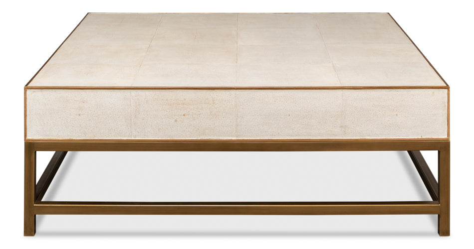 Gideon Shagreen Sq.Coffee Table White