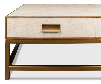 Gideon Shagreen Sq.Coffee Table White