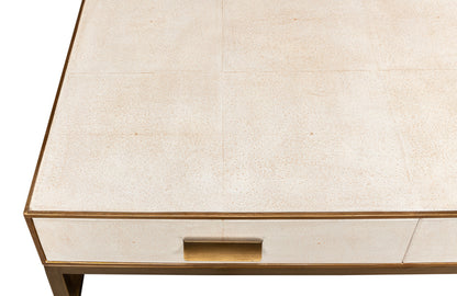 Gideon Shagreen Sq.Coffee Table White