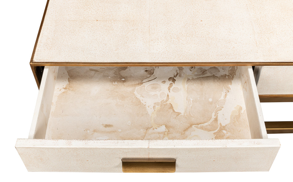 Gideon Shagreen Sq.Coffee Table White