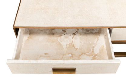 Gideon Shagreen Sq.Coffee Table White