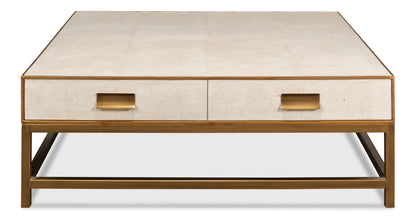 Gideon Shagreen Sq.Coffee Table White