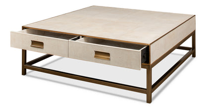 Gideon Shagreen Sq.Coffee Table White