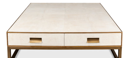 Gideon Shagreen Sq.Coffee Table White