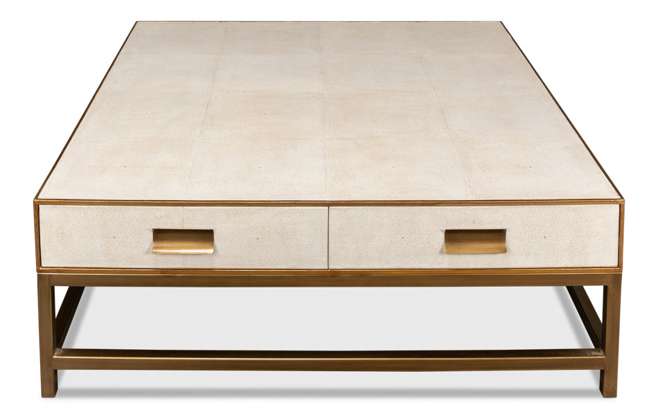 Gideon Shagreen Sq.Coffee Table White