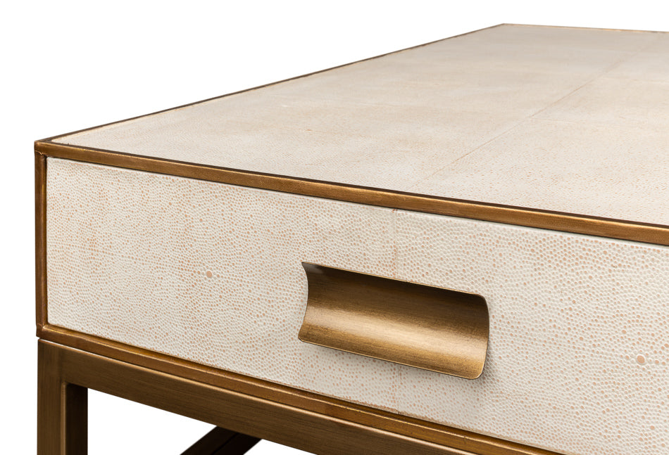 Gideon Shagreen Sq.Coffee Table White