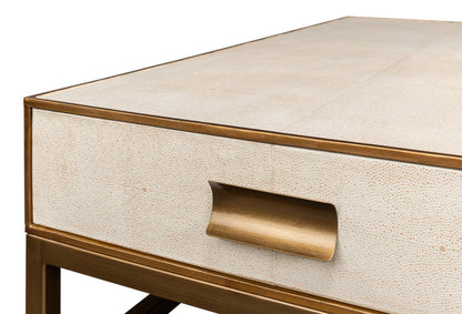 Gideon Shagreen Sq.Coffee Table White