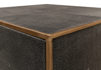 Gideon Shagreen 3 Drawer Side Table Gry