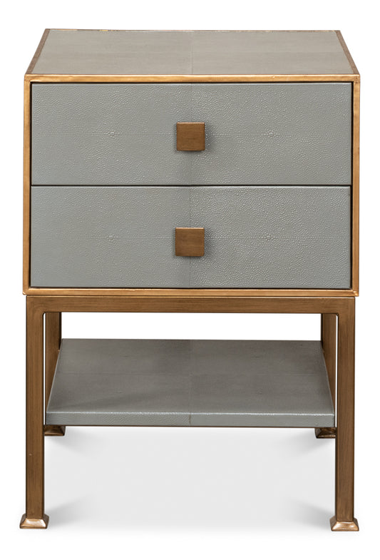 Gillian Two Drawer Nightstand Storm Gry