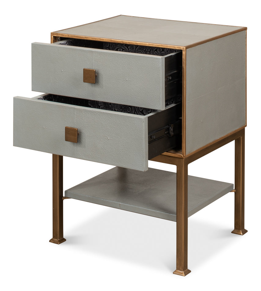 Gillian Two Drawer Nightstand Storm Gry
