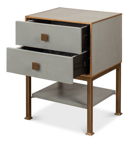 Gillian Two Drawer Nightstand Storm Gry