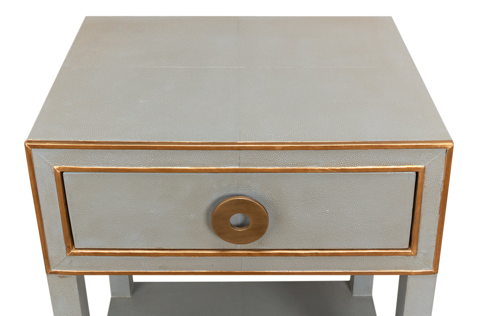 Gabriella Shagreen Nightstandstorm Grey