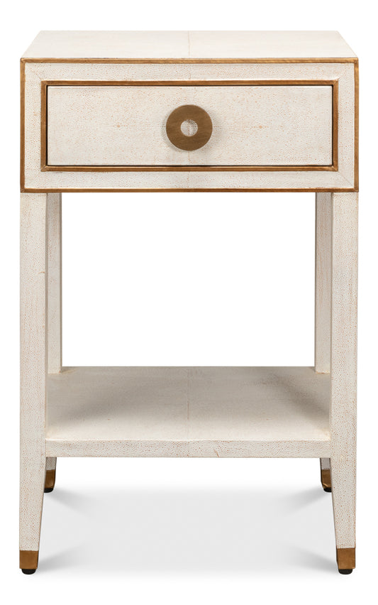 Gabriella Shagreen Nightstandosprey Wht