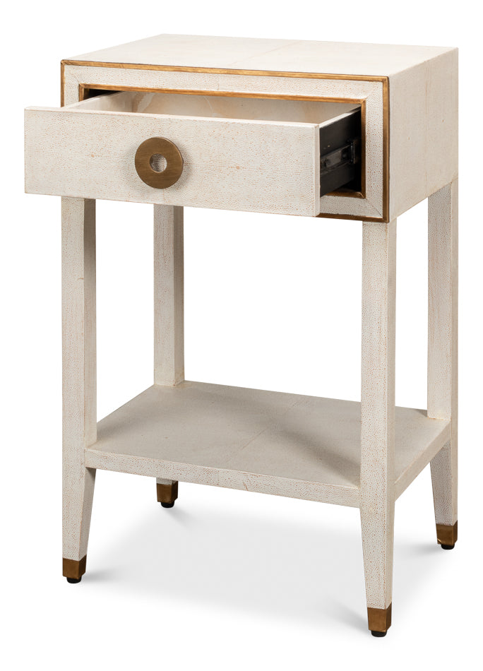 Gabriella Shagreen Nightstandosprey Wht