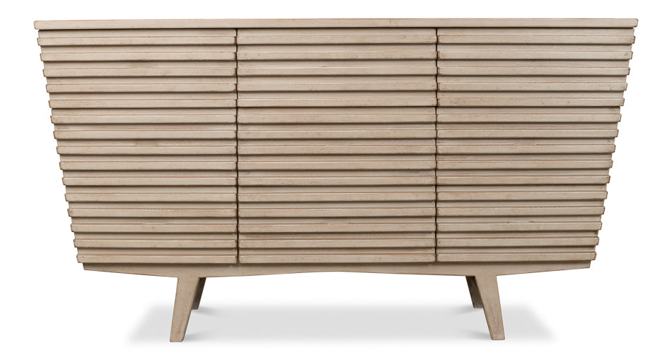 Ribbed 9 Drawer Commode Stone Grey
