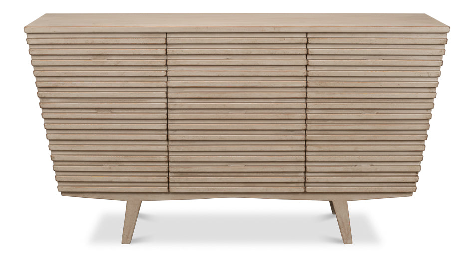 Ribbed 9 Drawer Commode Stone Grey
