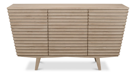 Ribbed 9 Drawer Commode Stone Grey