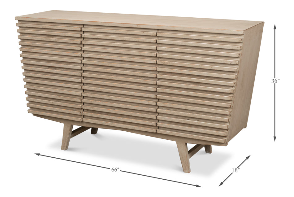 Ribbed 9 Drawer Commode Stone Grey