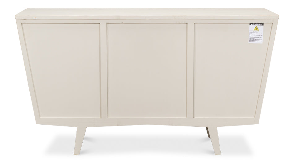 Ribbed 9 Drawer Commode Antique White