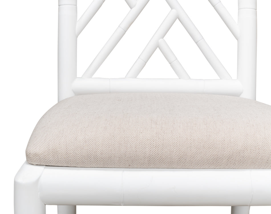 Brighton Bamboo Side Chair White