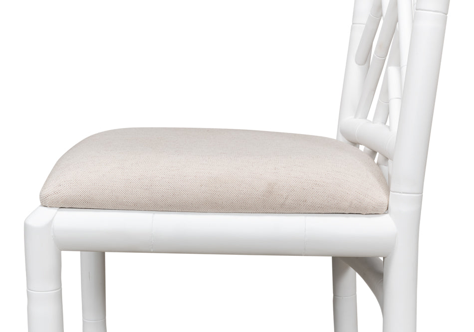 Brighton Bamboo Side Chair White