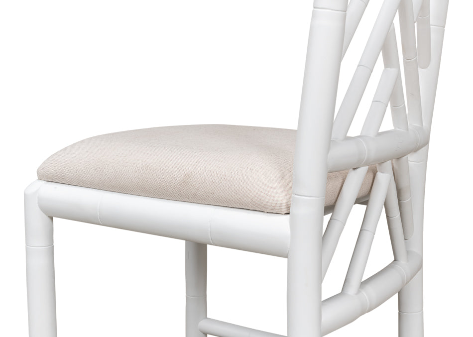 Brighton Bamboo Side Chair White