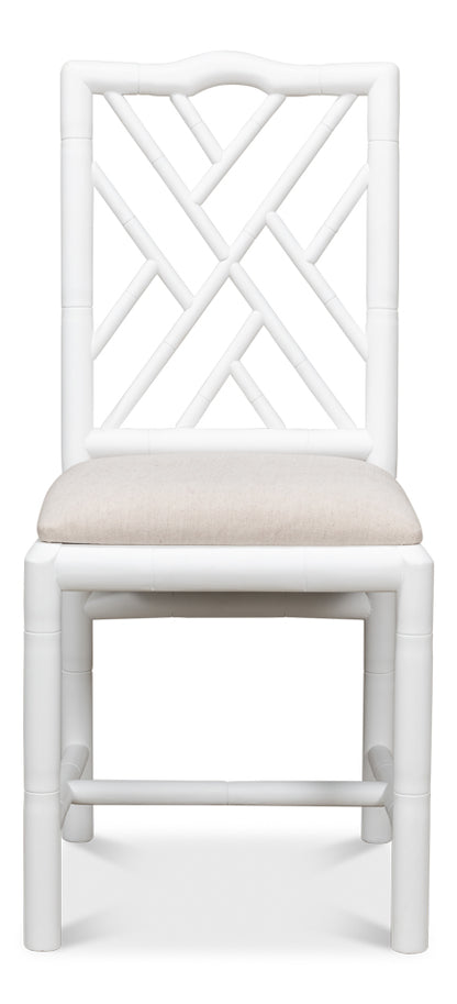 Brighton Bamboo Side Chair White