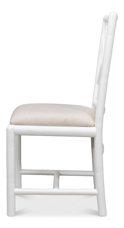 Brighton Bamboo Side Chair White