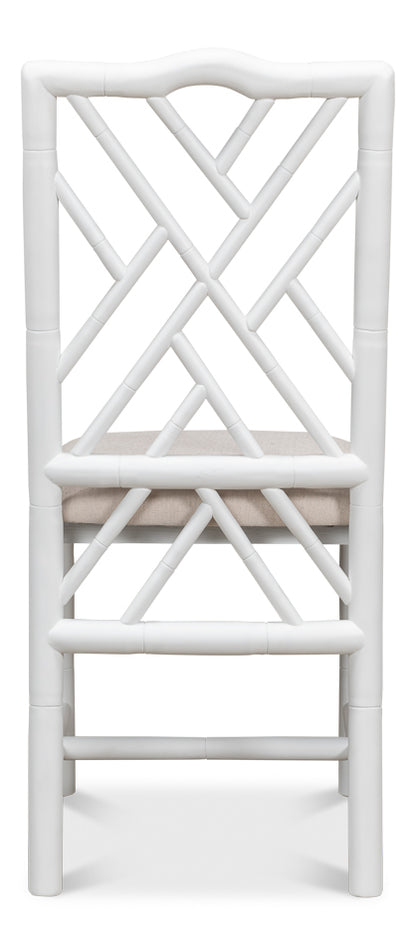 Brighton Bamboo Side Chair White