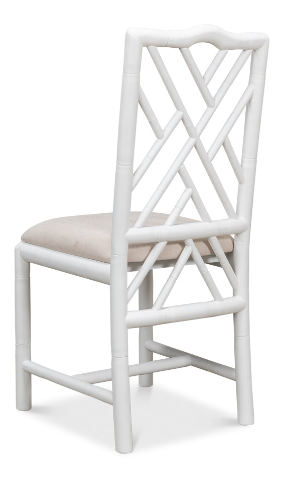 Brighton Bamboo Side Chair White