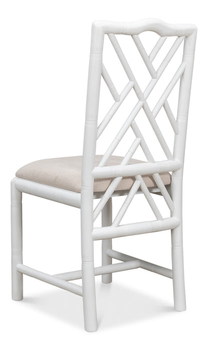Brighton Bamboo Side Chair White