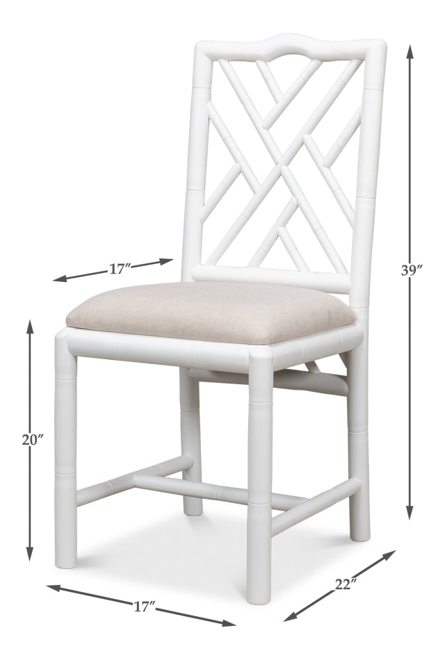 Brighton Bamboo Side Chair White