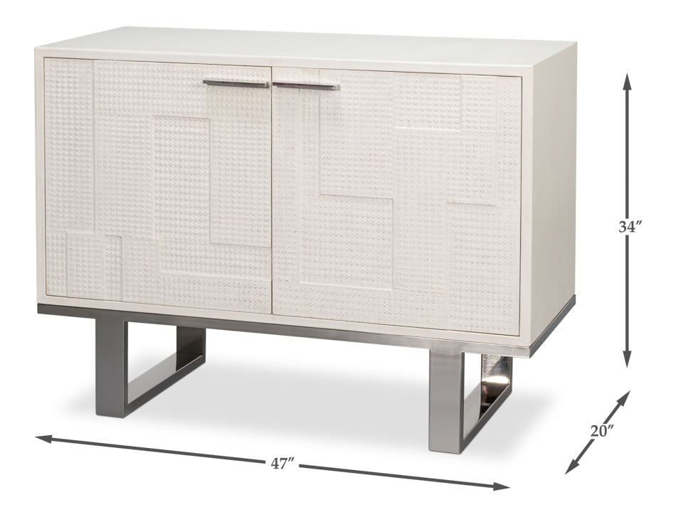 Bronzini Credenza Smallembossed White