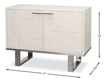 Bronzini Credenza Smallembossed White