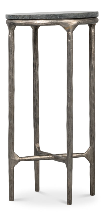 Derrick Iron End Table With Marble Top
