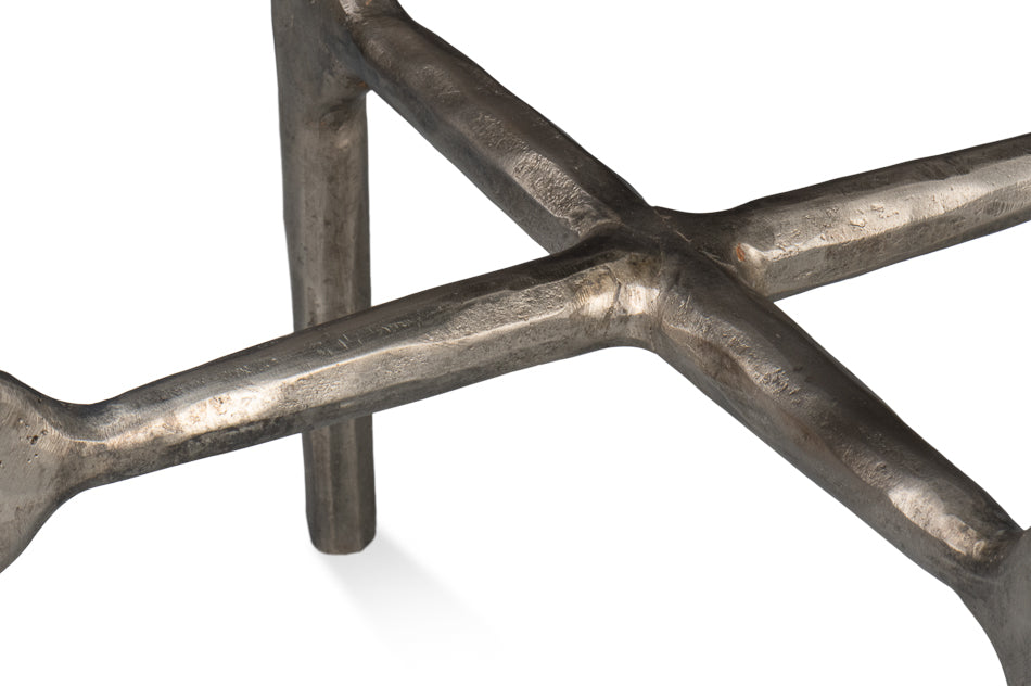 Derrick Iron End Table With Marble Top